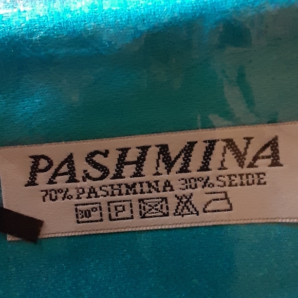 Beautiful Teal Pashmina - Picture 2 of 3